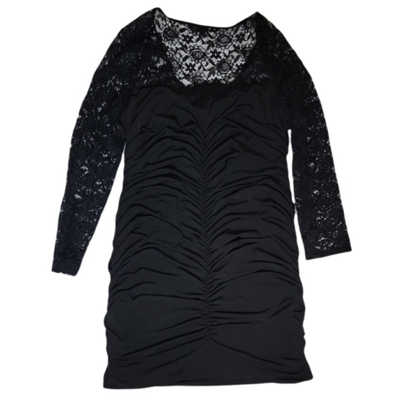 Torrid Black Lace Special Occasion Bodycon Ruched Dress Size 5 (5X) Long… - Picture 4 of 5